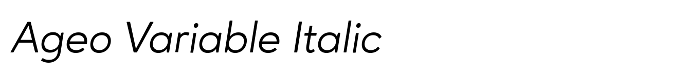 Ageo Variable Italic